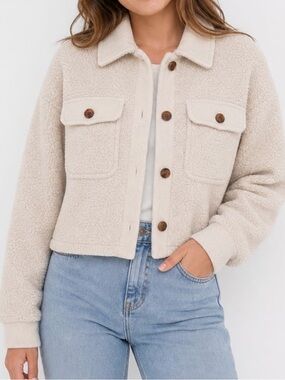 Sherpa cropped jacket